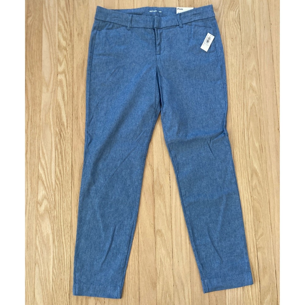 NWT‎ Old Navy Size 4 Pixie Ankle Chino Pants Light Blue Denim-Style Essentials